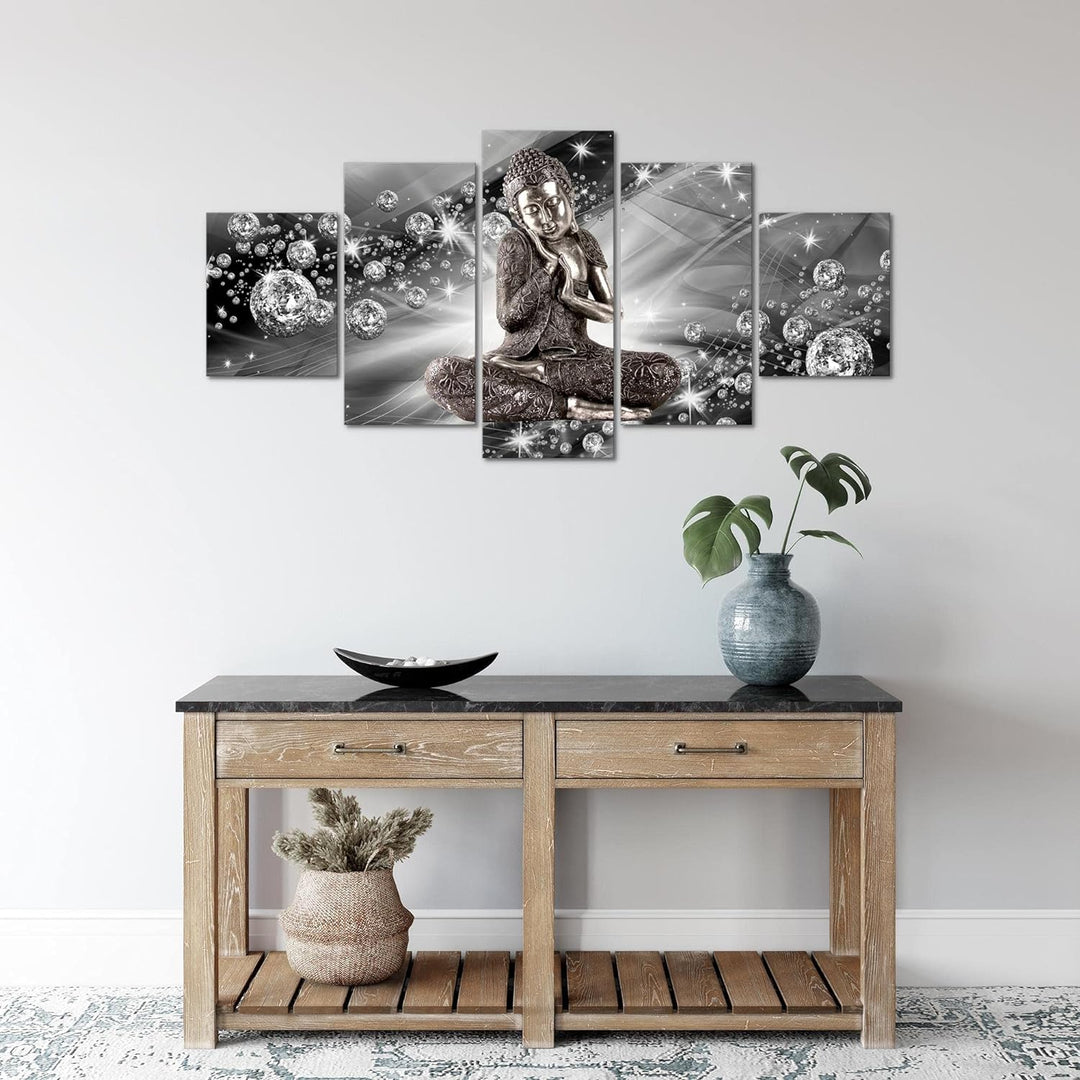 Runa Art Wandbilder Buddha Feng Shui 5 Teilig Bild auf Vlies Leinwand Deko Wohnzimmer Schlafzimmer Z