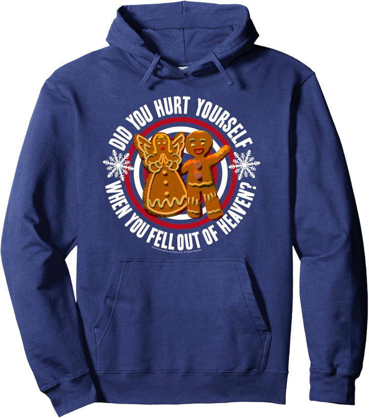 Shrek Gingy Did You Hurt Yourself Holiday Circle Text Poster Pullover Hoodie