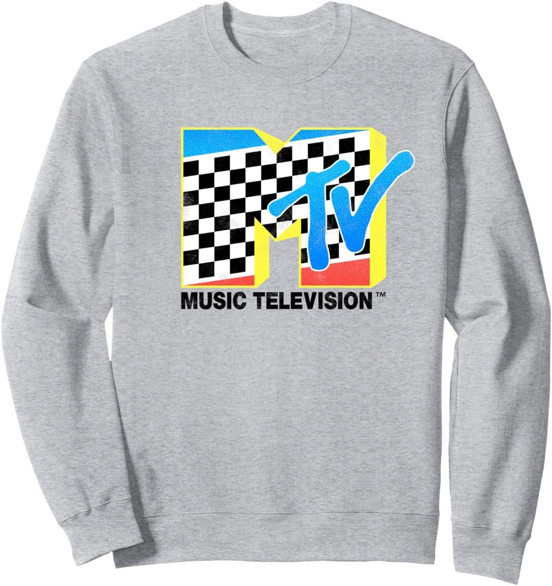 MTV Offset Checkered MTV Logo Sweatshirt