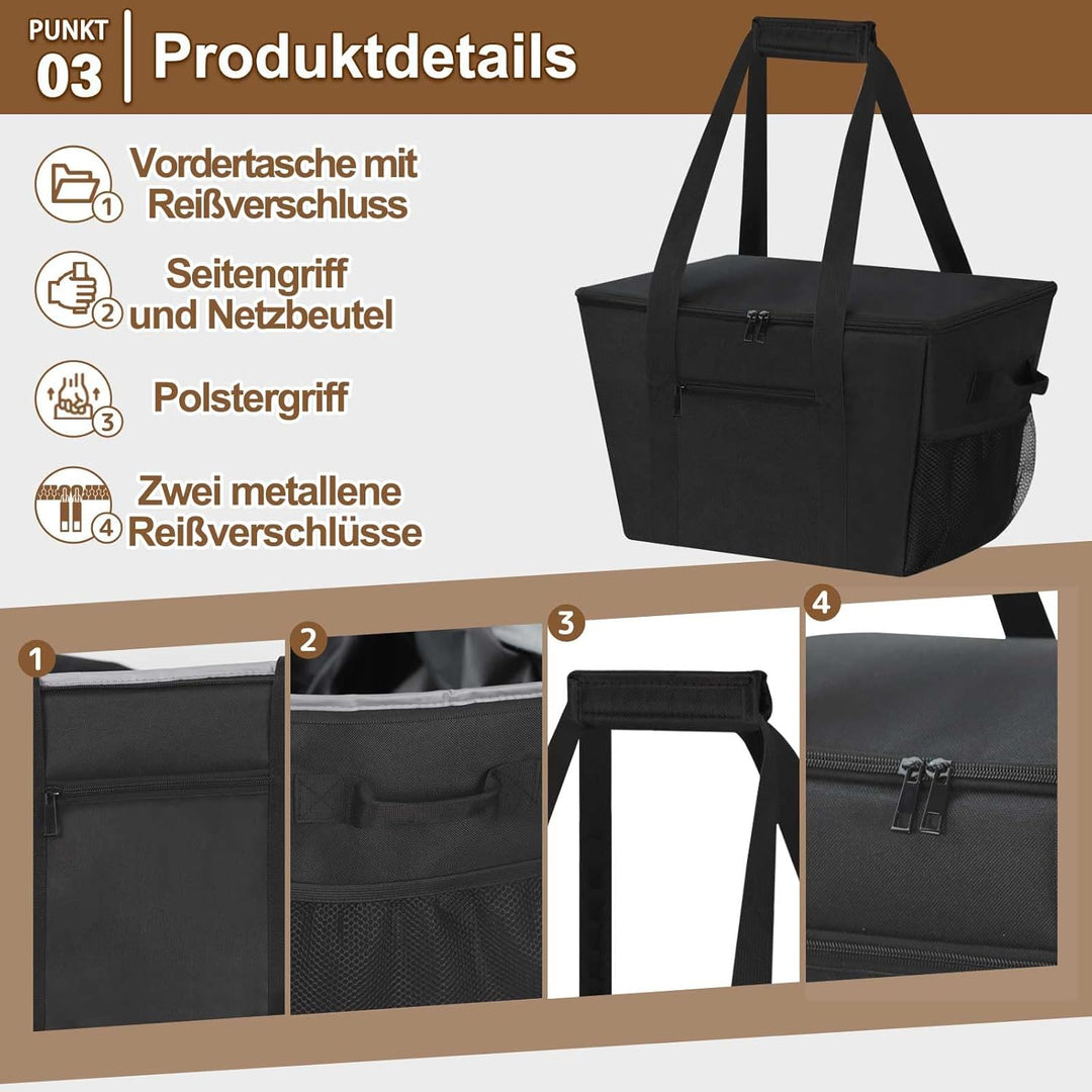 DSDCDJ Coolerbag – Kühltasche aus hochwertigem Polyestergewebe, Large Cool Bag with Hard Bottom, Por