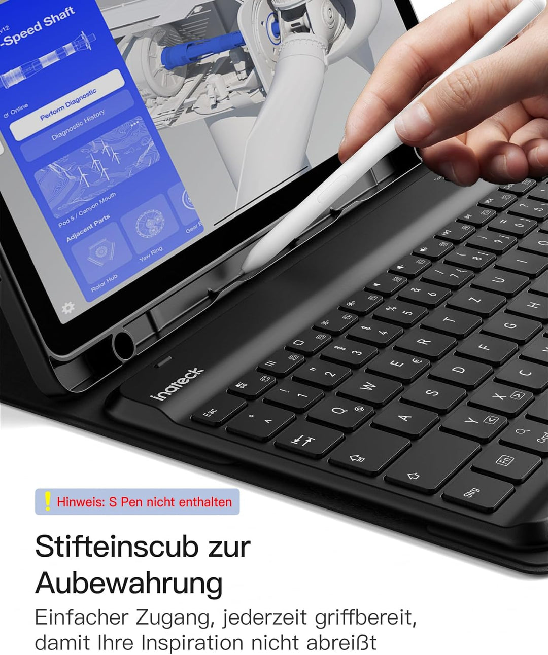 Inateck Hülle Tastatur für Samsung Tablet A9 Plus, Tablet mit Tastatur für Galaxy Tab A9+ 11 Zoll 20