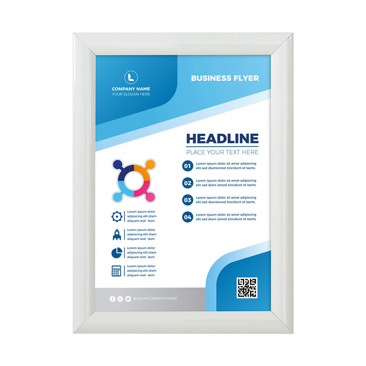 DISPLAY SALES Klapprahmen [5 St.] weiss DIN A4 25 mm Plakatrahmen Wechselrahmen | Ecken auf Gehrung