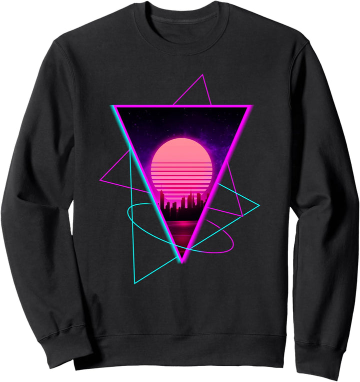 Sundown City Retro Futurismus Outrun Vaporwave Synthwave Sweatshirt