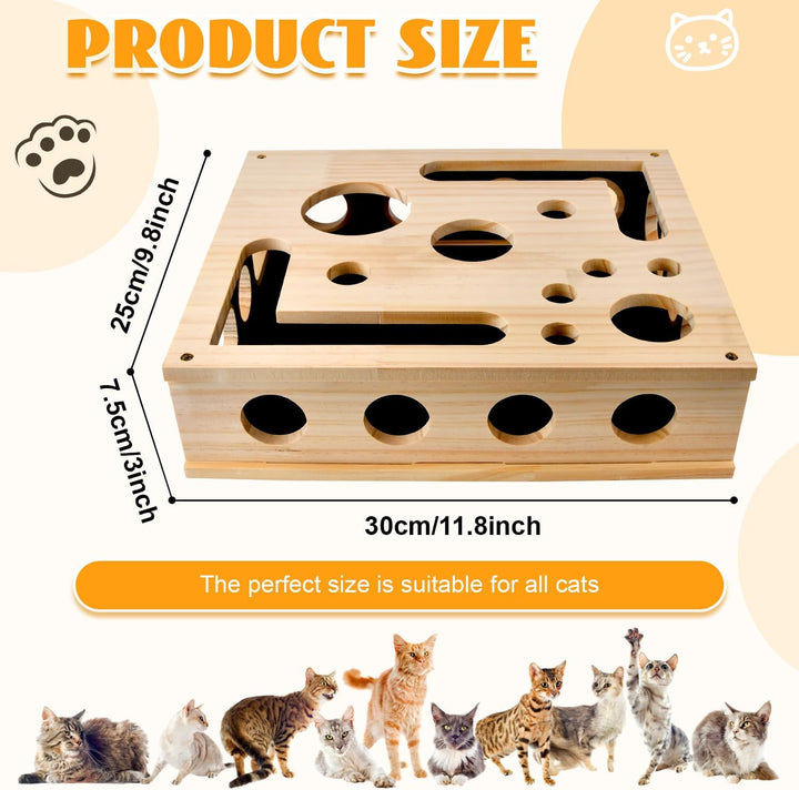 Katzenkratzpuzzle Anreicherungsbox, Katzen Kratzbrett, AnreicherungsBox Katzen Nagelfeilen Holz mit