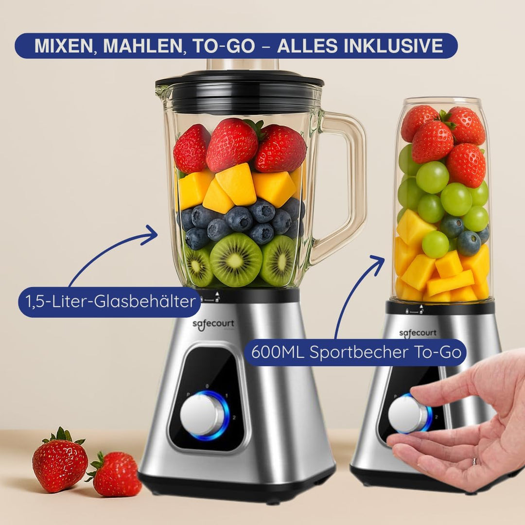 Safecourt Kitchen - Blender - Sportblender - 1000 Watt - To Go beker - Smoothie maker BL200, BL200