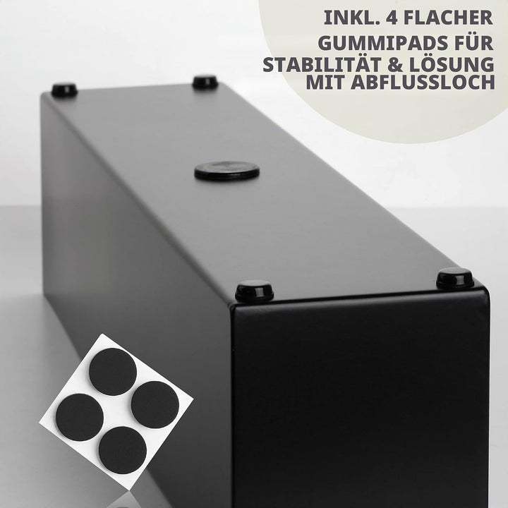 DR&Co Moderner, schwarzer Tropf-Pflanztopf,Kleiner rechteckiger Pflanztopf für Schreibtisch oder Fen