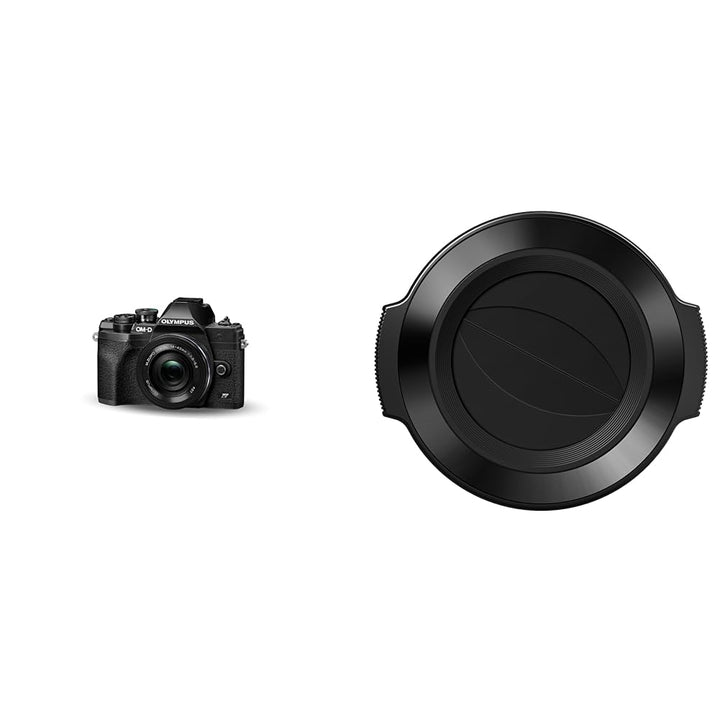 Olympus OM-D E-M10 Mark IV Micro-Four-Thirds-Systemkamera-Kit & LC-37C automatischer Objektivdeckel