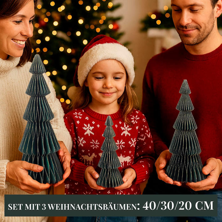 Weihnachtsbaum & Weihnachtsdeko - Deko für Zuhause, oder Büro - tischdeko Weihnachten - 3er-Set Weih