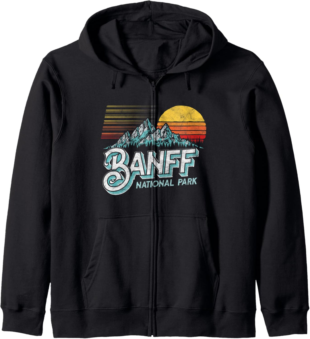 Banff National Park Alberta Canada Vintage Mountain Kapuzenjacke