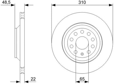 Bosch BD1166 Bremsscheiben - Vorderachse - ECE-R90 Zertifizierung - zwei Bremsscheiben pro Set