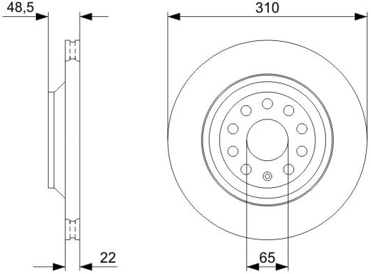 Bosch BD1166 Bremsscheiben - Vorderachse - ECE-R90 Zertifizierung - zwei Bremsscheiben pro Set