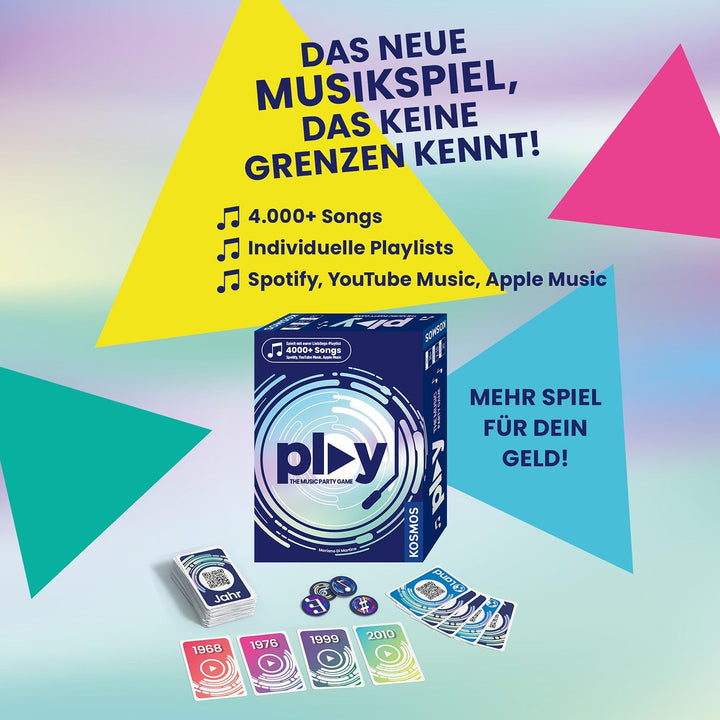 Kosmos Play - The Music Party Game, Deutsch, Spielt mit eurer Lieblingsplaylist 4000+ Songs, Musik-P
