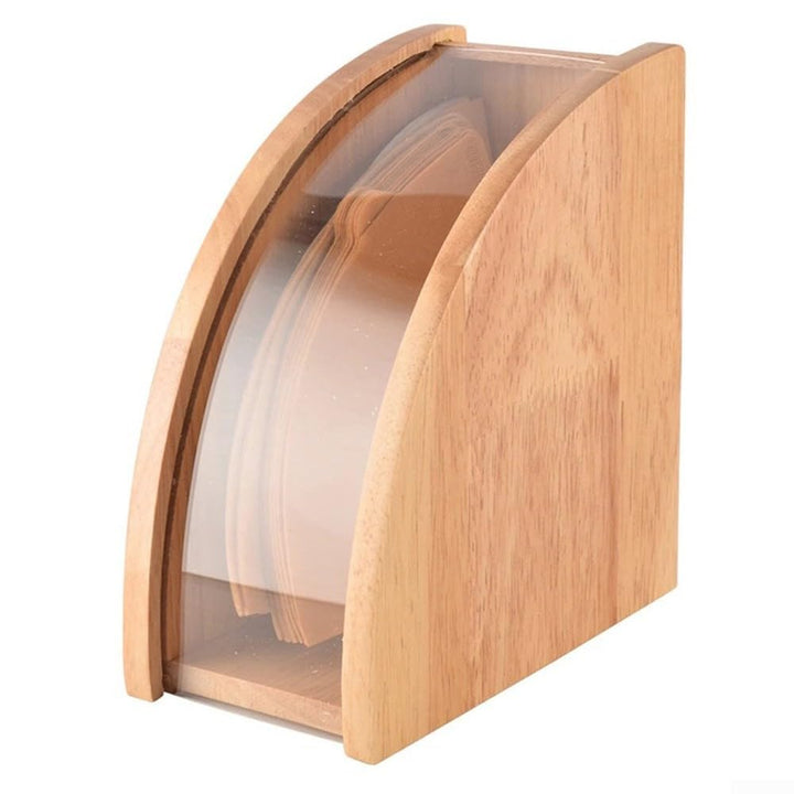 Kaffeefilter-Papierhalter, Holz-Kaffeepapier-Aufbewahrungsbox, fächerförmiger Handtropf-Kaffeefilter