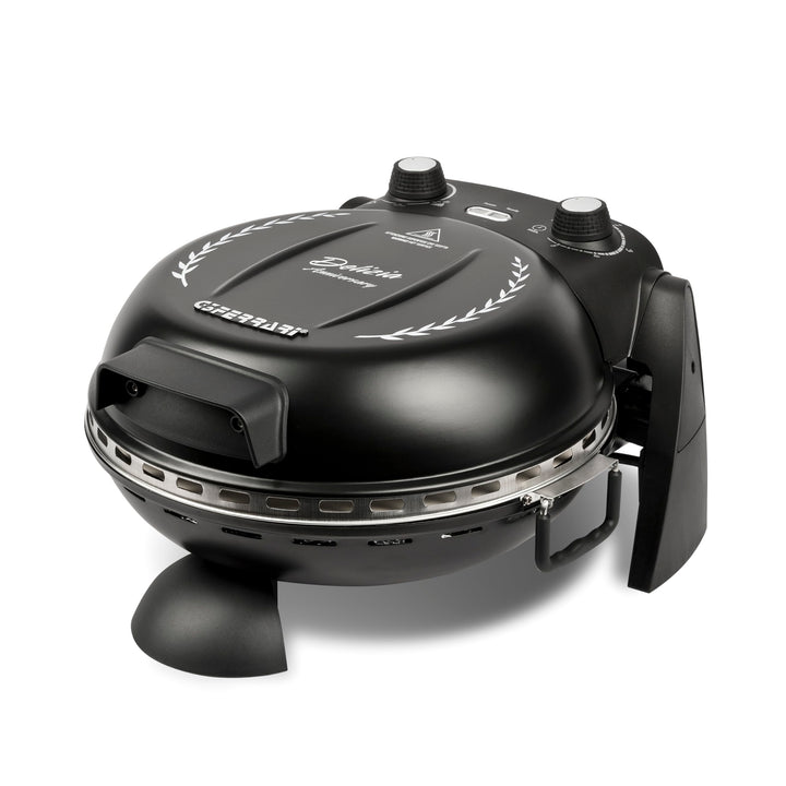 Pizzaofen G3Ferrari G1017710 Delizia Anniversary schwarz - Special Edition mit Wende-Pizzastein, Piz