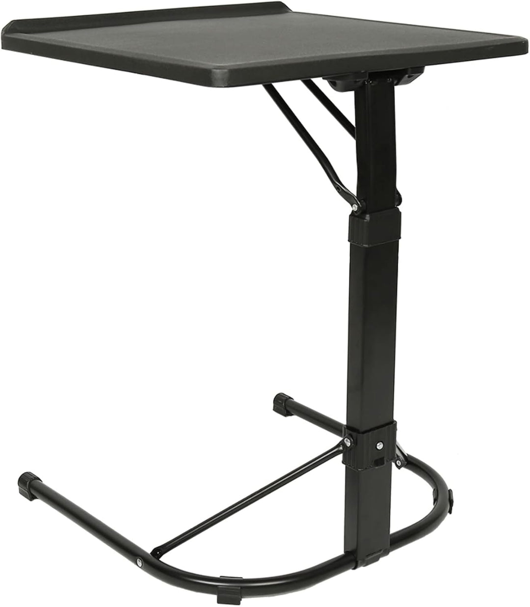 Betttisch für Laptop, höhenverstellbar, 5 Rollen, abschliessbar, faltbar, Holz, PC, Schwarz, Metall