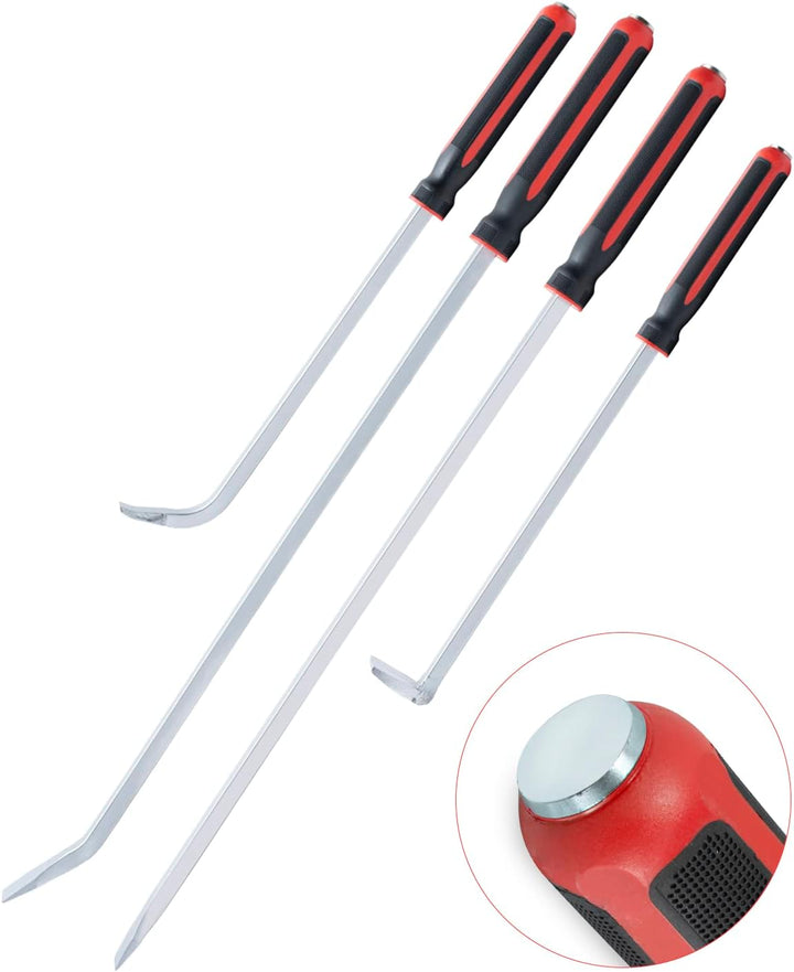 4 tlg Schwerlast Stemmhebel-Satz mit Kunststoff-Softgriff und Metall-Schlagköpfen, Brecheisen, Brech