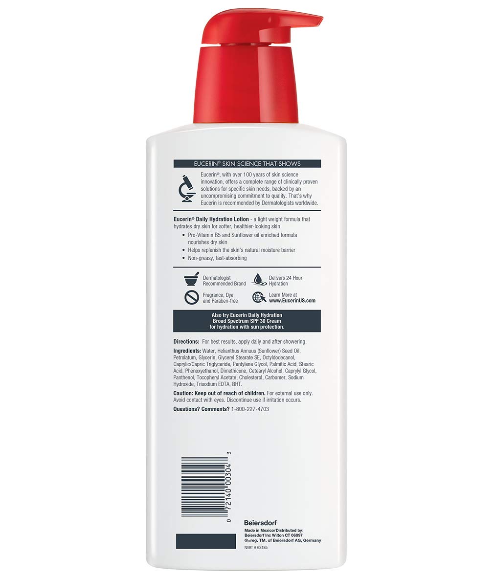 Eucerin Daily Hydration Lotion - Light-Weight Full Body Lotion for Dry Skin - 16.9 fl. oz. Pump Bott