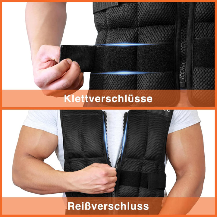 DH FitLife Gewichtsweste 10KG 20KG zum Muskelaufbau u. Krafttraining | Weighted Vest | Laufweste Dam