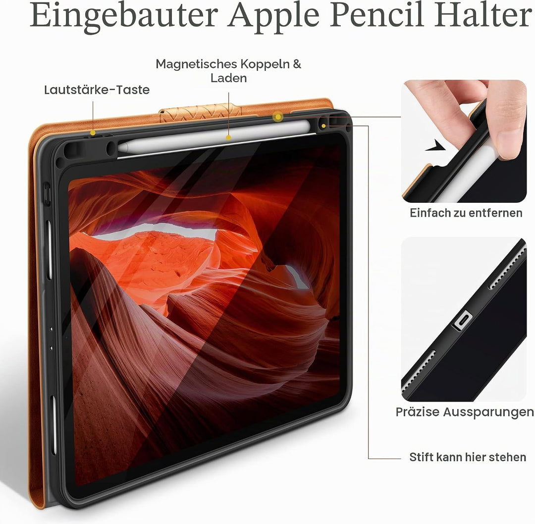 AUAUA Hülle für iPad Pro 12.9 Zoll 2022/2021/2020/2018 (6./5./4./3. Generation) mit Stifthalter, Aut
