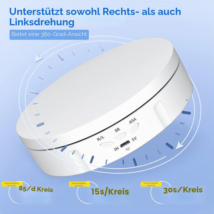Drehteller Elektrisch, VAYOTOY 360 Grad Drehscheibe Elektrisch 6 Zoll/14,6 cm 10 kg Kleiner Elektris