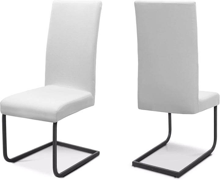 BEAUTEX Stuhlhusse Jersey Baumwolle Stretch elastisch 6er Set Weiss | auch passend für Freischwinger
