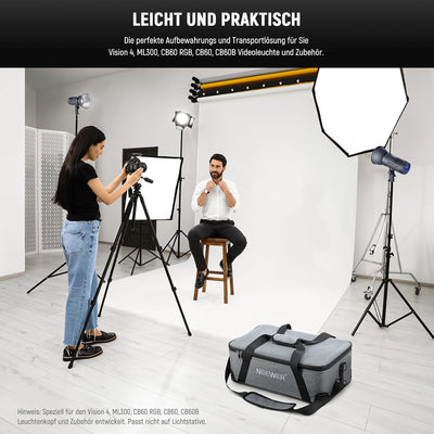 NEEWER Tragetasche mit beweglicher Schaumstoffpolsterung für Studio Light Vision 4 ML300 CB60 CB60B