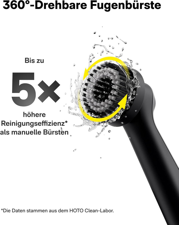 HOTO Wand™ Elektrische Reinigungsbürste, USB-C Kabellose Fugenbürste mit 12 Reinigungsköpfen, IPX7 B