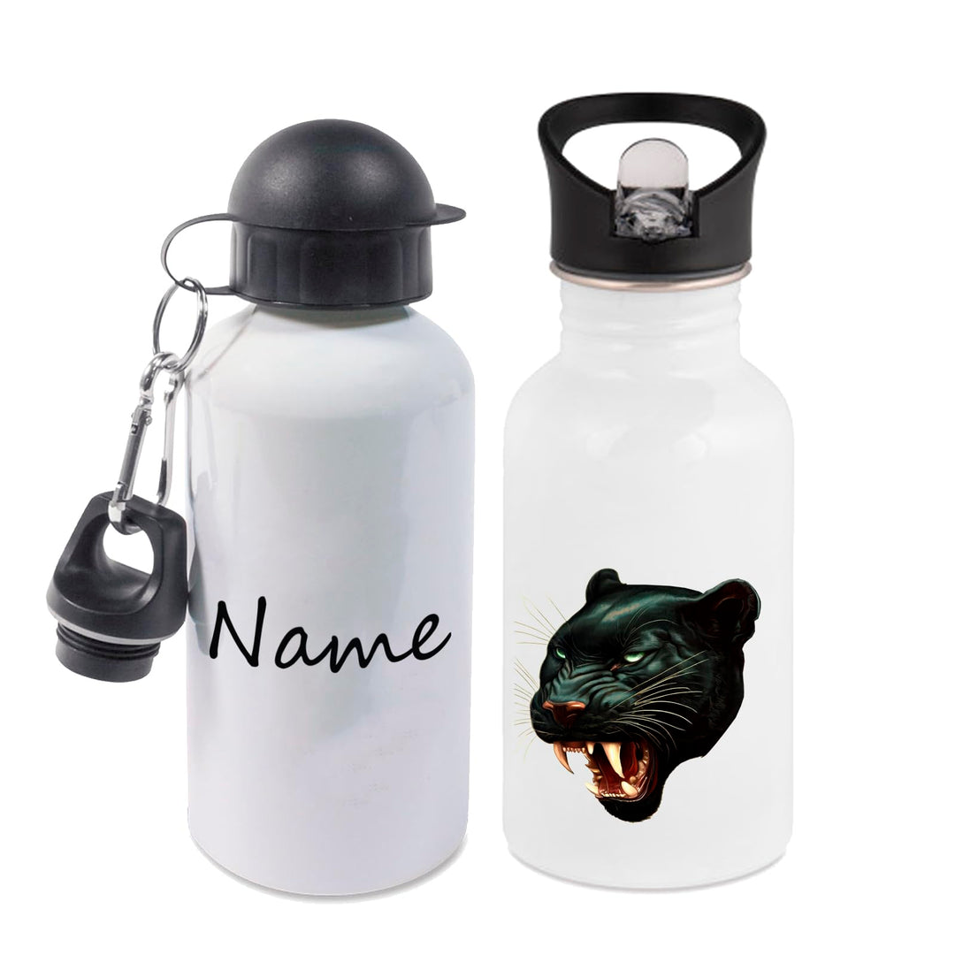 Trinkflasche mit Name/wahlweise 400ml, 500ml oder 600ml + Schriftwahl für Name + Edelstahl oder Alum