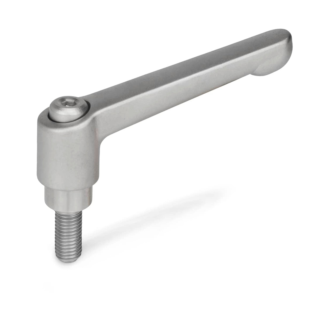 Ganter Normelemente | Verstellbare Klemmhebel mit Gewindeschraube - GN 300.5-92-M12-50-IS | Edelstah