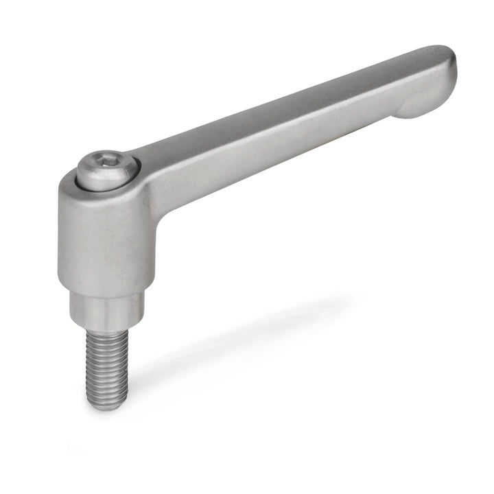 Ganter Normelemente | Verstellbare Klemmhebel mit Gewindeschraube - GN 300.5-92-M12-50-IS | Edelstah