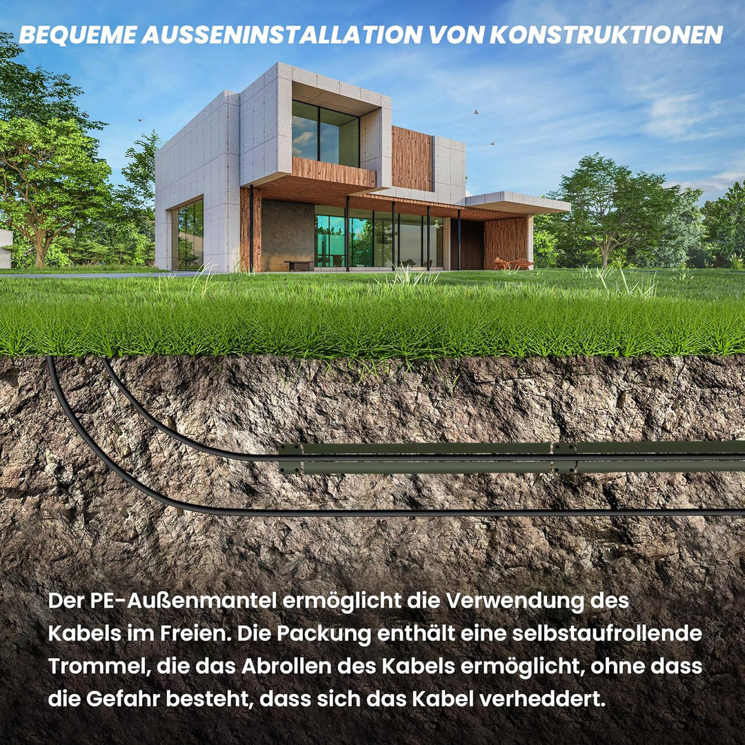 EXTRALINK CAT 5E FTP F/UTP Outdoor Ethernet Kabel 100 METER Extern Twisted Pair Internet Kabel LAN V