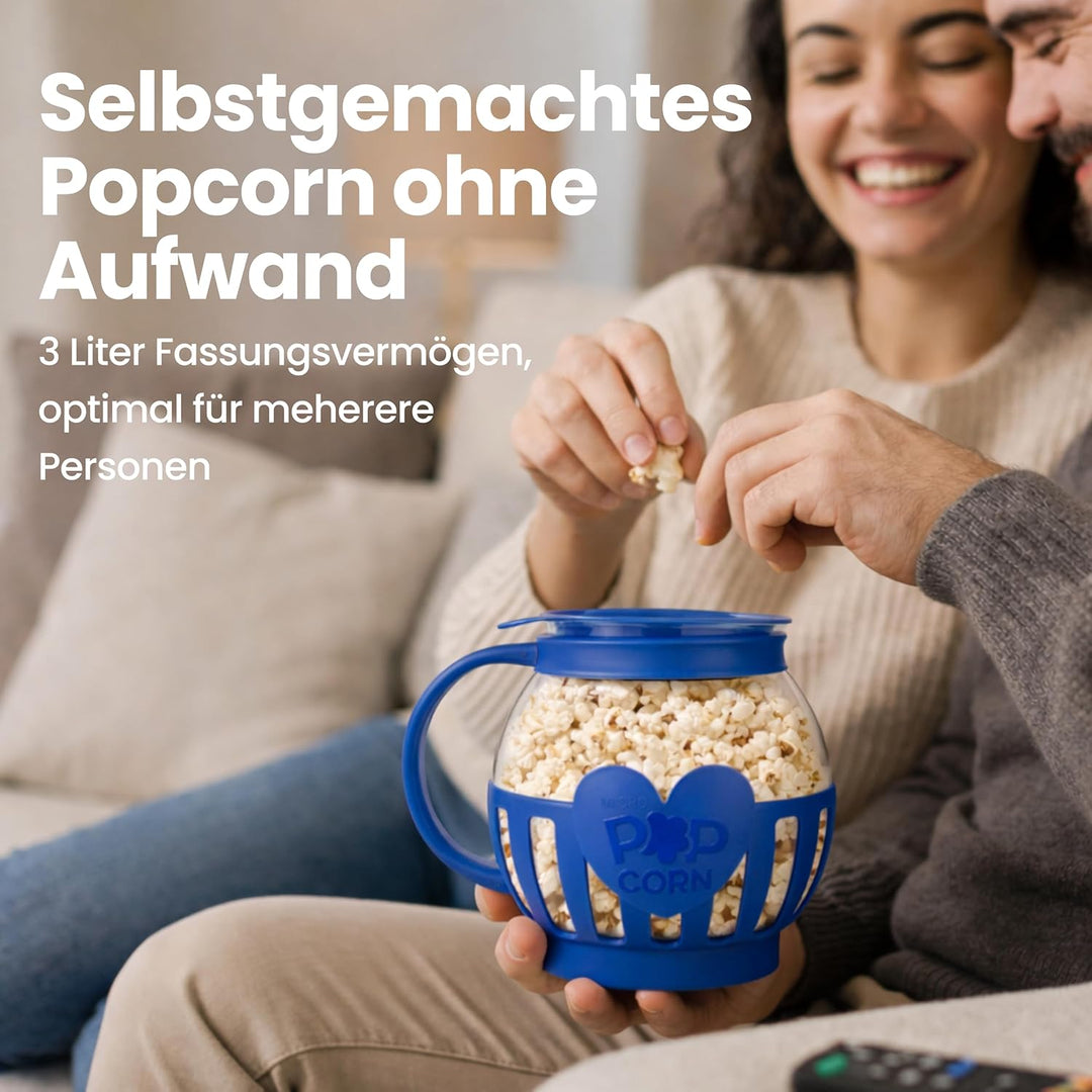 Netrox - Popcorn Maker für Mikrowelle – Glasbehälter, BPA-frei, spülmaschinengeeignet – Fettfreie Po