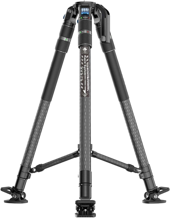 SIRUI SVS75 Rapid System Videostativ, Carbonfaser Stativ 155cm mit einstufiger Höhenverstellung, Mit