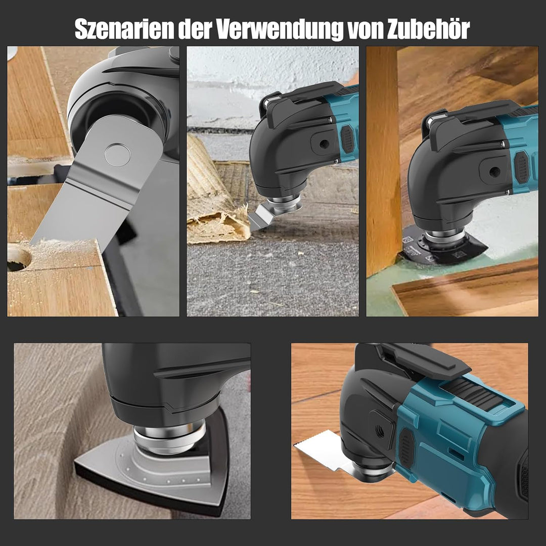 Multifunktionswerkzeug Akku mit 2X 3.0Ah Akkus, Multitool Akku Oszillationswerkzeug mit 22 Zubehör,