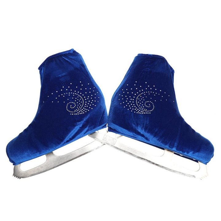 1 Paar Unisex Samt-Skates Cover,Eiskunstlauf Schuhüberzieher mit Strass Überziehsocke reissfester &