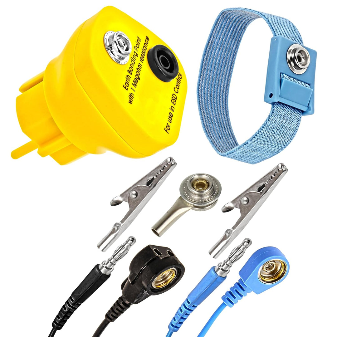 60×60 cm ESD SET Antistatische Arbeitsmatte Tischmatte Unterlage | Tragbar & Faltbar + Erdungstecker