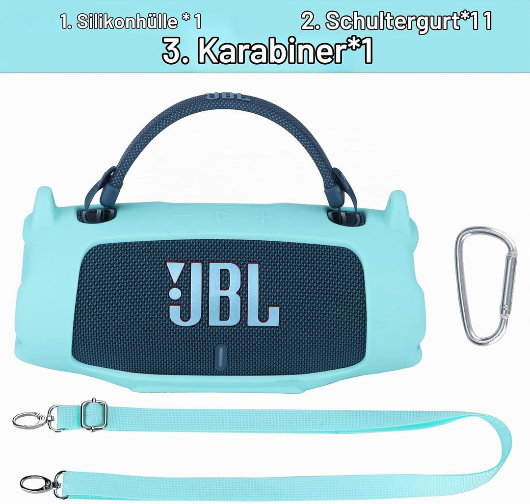 Silikonhülle Tragetasche Case für JBL Charge 6 Tragbarer Lautsprecher, mit Schultergurten und Bergst