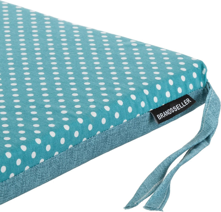 Brandsseller 4er Set Sitzkissen 40x40 cm mit Punkten – Bequeme Stuhlauflagen mit Bindebändern & abne