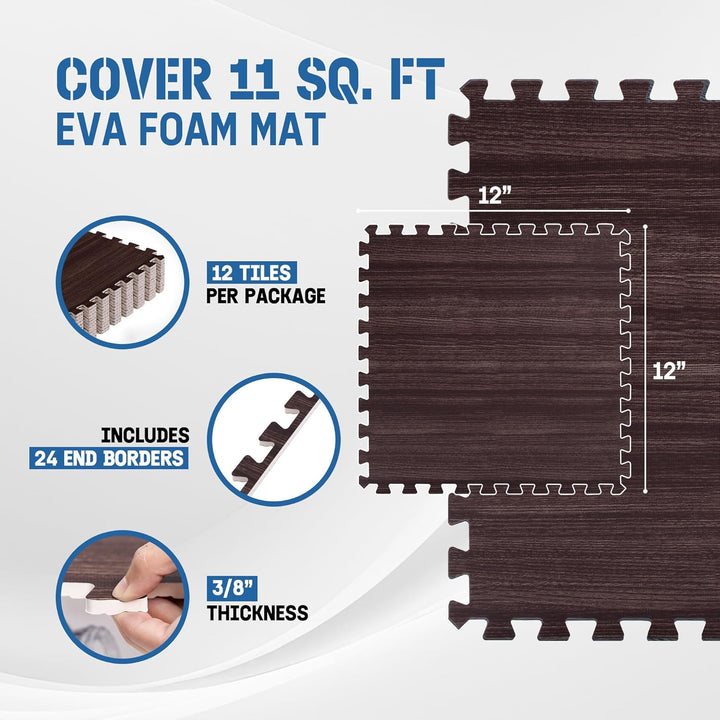 Yes4All 30x30 cm bis zu 3.3 m² Set 12/16/36 Eva Matten Schutzmatten Bodenschutz Bodenfliesen Sportma