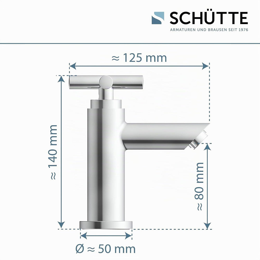 SCHÜTTE Kaltwasserhahn MATAO, Armatur, Wasserhahn Bad nur für Kaltwasser, Standventil mit schickem K