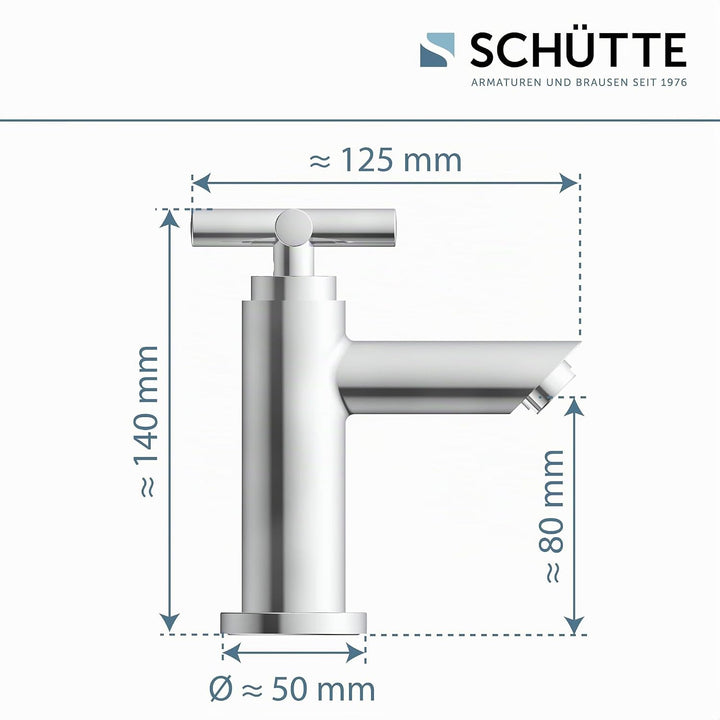 SCHÜTTE Kaltwasserhahn MATAO, Armatur, Wasserhahn Bad nur für Kaltwasser, Standventil mit schickem K