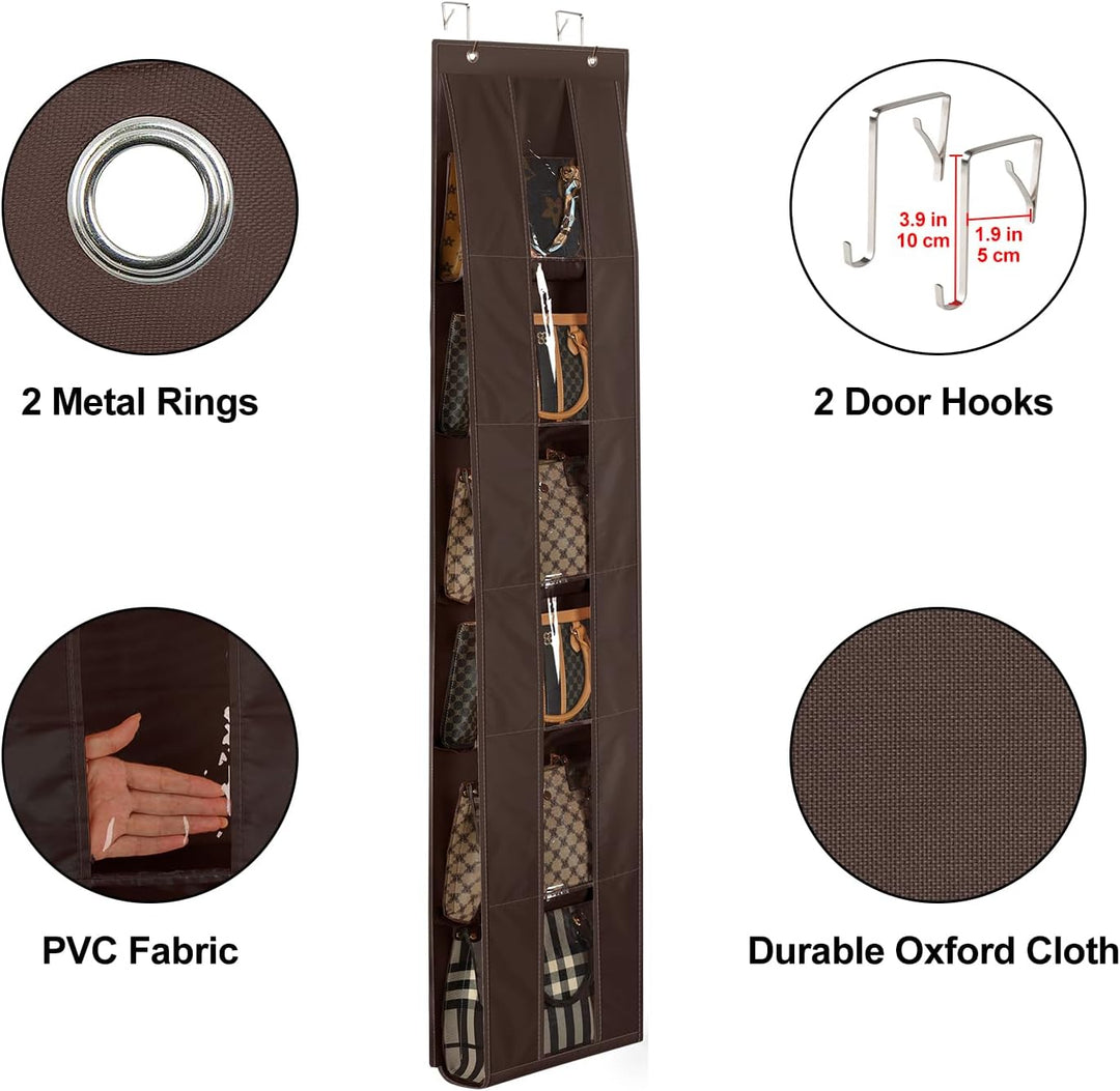 Lirex Tür Handtaschen Organizer, Platzsparende Aufbewahrung für Handtaschen und Kleidung, Inklusive