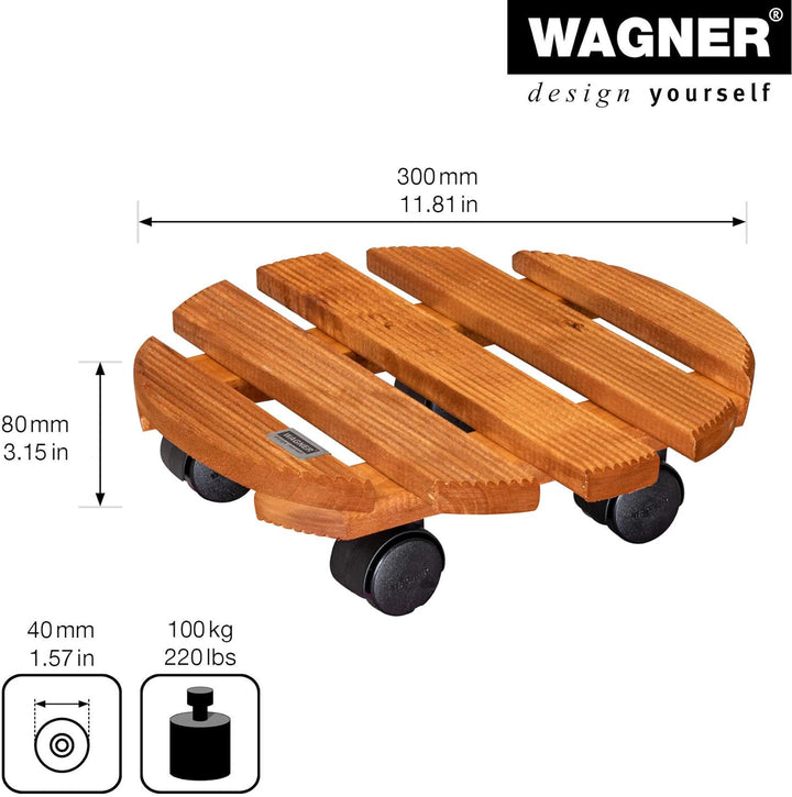 Wagner Pflanzenroller Toscana Ø 38 x 10 5 cm I Blumenroller für Aussenbereich + Innenbereich Ø 30 x