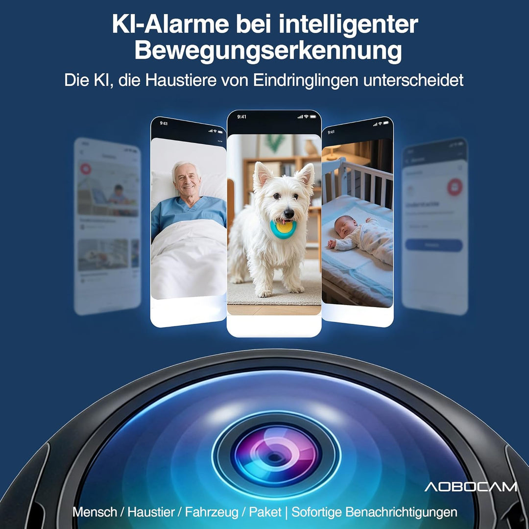 AOBOCAM Mini Kamera,4K 5G WLAN HD Mini Überwachungskamera,AI-Bewegungserkennung für Personen & Haust