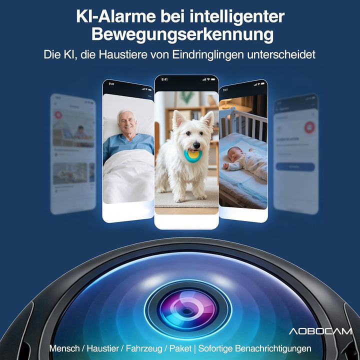 AOBOCAM Mini Kamera,4K 5G WLAN HD Mini Überwachungskamera,AI-Bewegungserkennung für Personen & Haust
