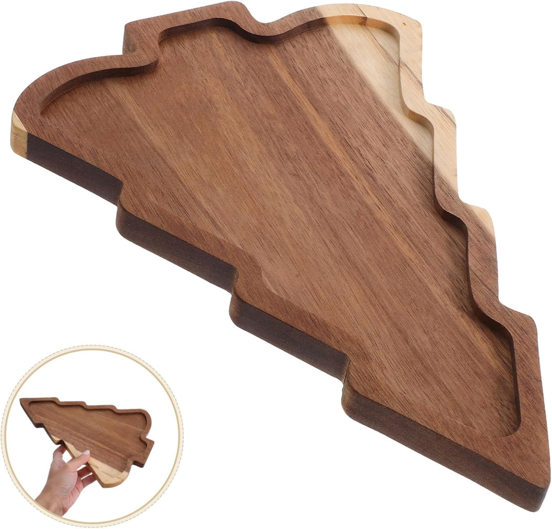Toyvian Holz Weihnachtsbaum Serviertablett Baumförmiges Kinderfreundliches Dessert Candy Dish Festli