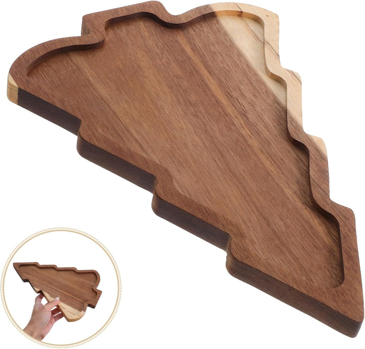 Toyvian Holz Weihnachtsbaum Serviertablett Baumförmiges Kinderfreundliches Dessert Candy Dish Festli