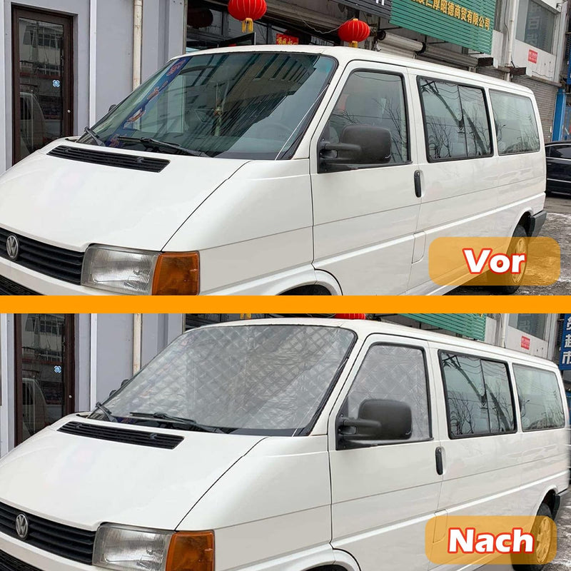 MaxEarn Thermomatte Fahrerhaus passend für VW T4, Luxus Interne Auto Sonnenblende Frontscheibenabdec