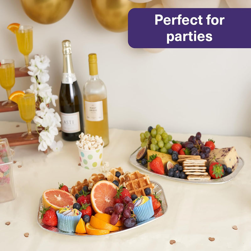 MATANA 20 Stück Alu Servierplatten, Partyplatten für Buffets, Kindergeburtstage, Hochzeiten, Caterin