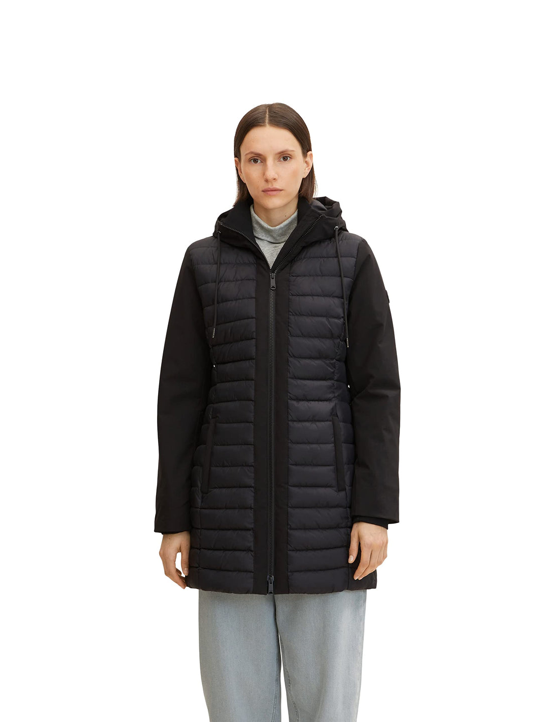 TOM TAILOR Damen Lange Softshell Steppjacke XXL 14482 - Deep Black, XXL 14482 - Deep Black